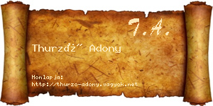 Thurzó Adony névjegykártya